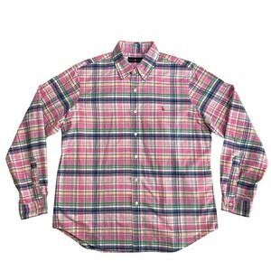 Ralph Lauren Men's Plaid Button Down Shirt Long Sleeve Casual Top Size L